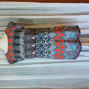 Banana Republic Modern Print Feminine Mini Dress Artsy Boho Oriental Sz 8 NWT